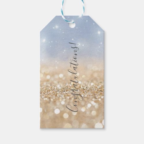 Sparkling Glitter Congratulations Gift Tags