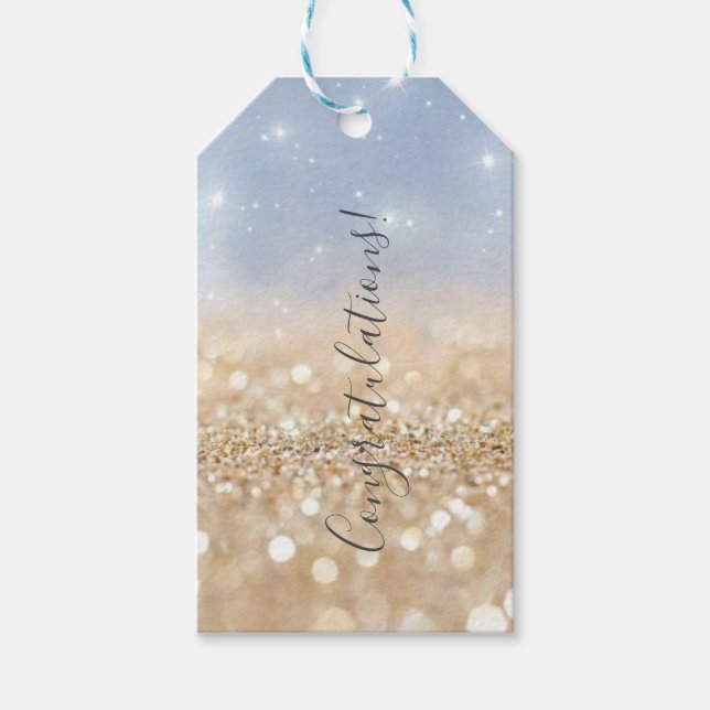 Sparkling Glitter Congratulations Gift Tags (Front)
