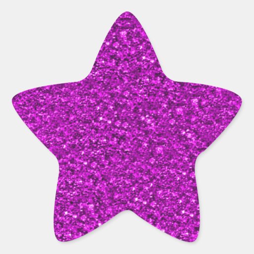 sparkling glitter hot pink star sticker | Zazzle