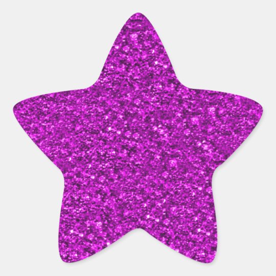 sparkling glitter hot pink star sticker | Zazzle.com