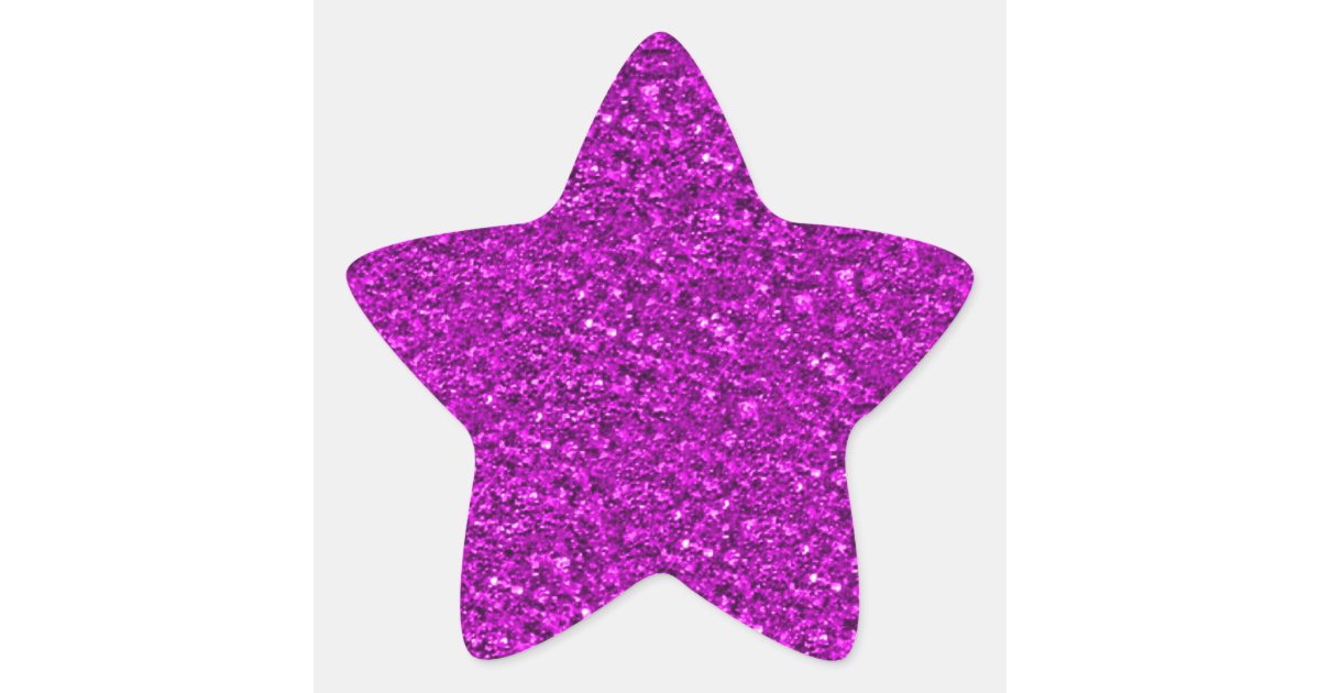 sparkling glitter hot pink star sticker | Zazzle.com