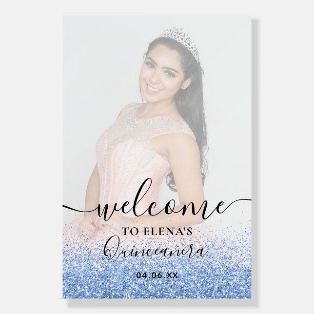 Sparkling Glitter Party Welcome Board (Front)