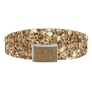 sparkling glitter print, smart golden belt