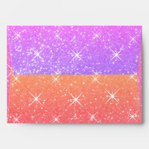 Sparkling glitter rainbow color party envelopes
