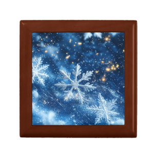 Sparkling Glitter Snowflakes Winter Christmas Gift Box