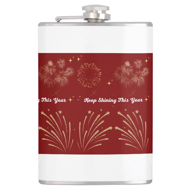 "Sparkling Glitter Style – Shiny & Glamorous Desig Flask (Front)