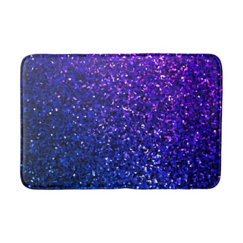 Sparkling Glittery Ombre Blue Colorful Bright Cool Bath Mat