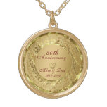 Sparkling Gold 50th Wedding Anniversary Gold Plated Necklace