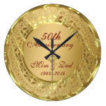 Sparkling Gold 50th Wedding Anniversary Large Clock Sparkling Gold 50th Wedding Anniversary Large Clock