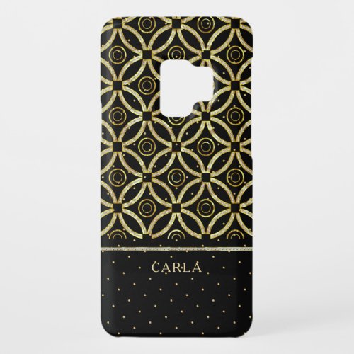 Sparkling gold and black geometric pattern Case_Mate samsung galaxy s9 case