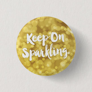 Sparkling Gold Blurry Glitter Bokeh Quote Button