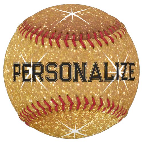 Sparkling gold glitter custom softball sports gift