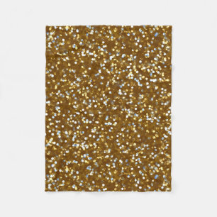 Sparkling Gold Glitter Fleece Blanket