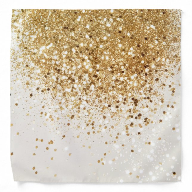 Sparkling Gold Glitter Glam #2 Bandana (Front)