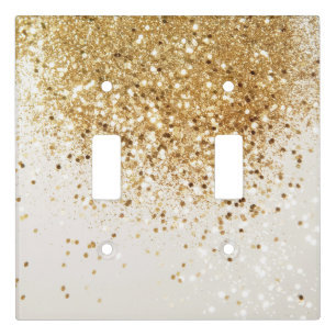 Sparkling Gold Glitter Glam #2 Light Switch Cover