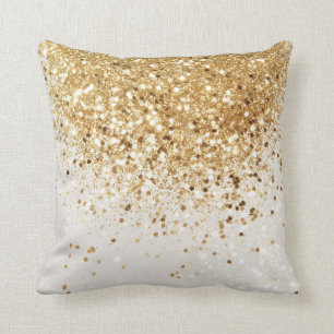 Sparkling Gold Glitter Glam #2 Throw Pillow
