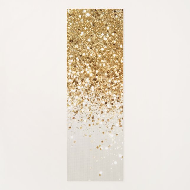 Sparkling Gold Glitter Glam #2 Yoga Mat (Front)