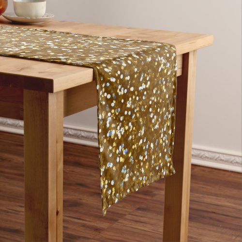 Sparkling Gold Glitter Short Table Runner