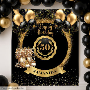Sparkling Gold High Heels 50th Birthday Decor Tapestry