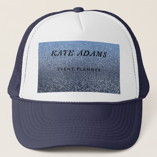 Sparkling Gold Marble Dark Navy Abstract  Trucker Hat (Front)