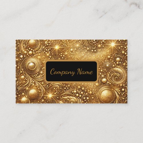 Sparkling Gold Ornate Business Card