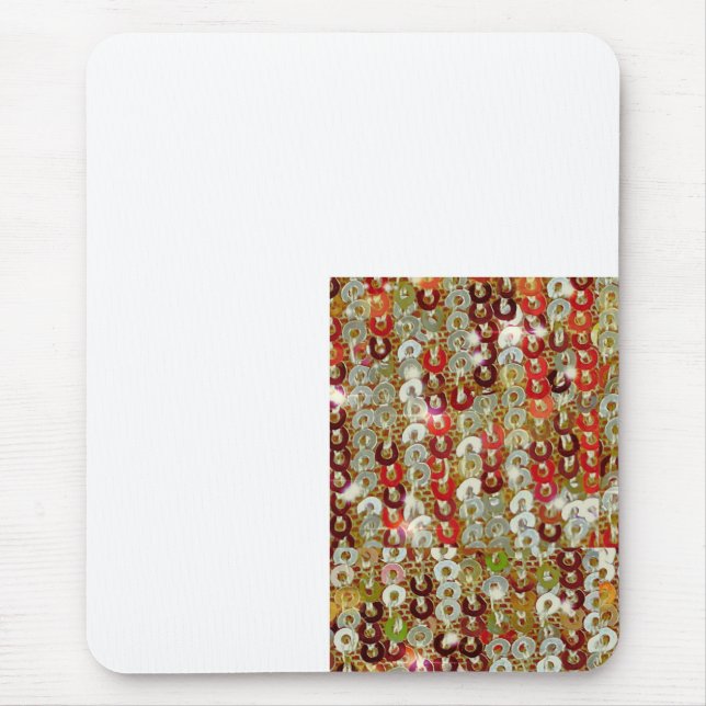 Sparkling gold pink glitter sequin pattern mouse pad (Front)