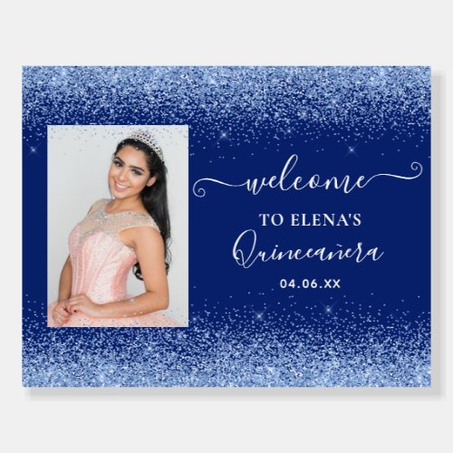 Sparkling Gold Quinceaera Event Welcome Sign