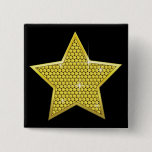 Sparkling Gold Star Pinback Button