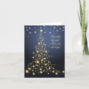 Sparkling gold tree, Christmas Carol Holiday Card