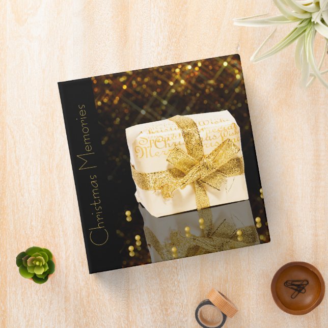 Sparkling Golden Christmas 3 Ring Binder (In Situ)