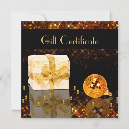 Sparkling Golden Christmas Gift Certificate