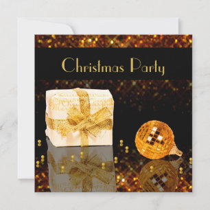 Sparkling Golden Christmas Invitation