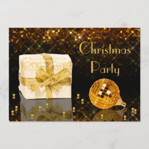 Sparkling Golden Christmas Invitation