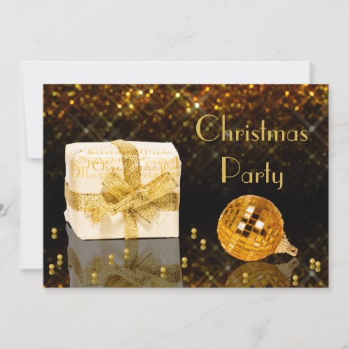Sparkling Golden Christmas Invitation