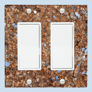 Sparkling Golden Glass Elegant Bronze Light Switch Cover