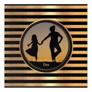 Sparkling Golden Glitter Gradient Happy Mother day Acrylic Print