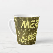 Sparkling Golden Lights Christmas Latte Mug (Left Angle)