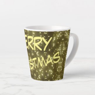 Sparkling Golden Lights Christmas Latte Mug