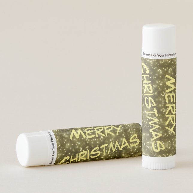 Sparkling Golden Lights Christmas Lip Balm (Front)