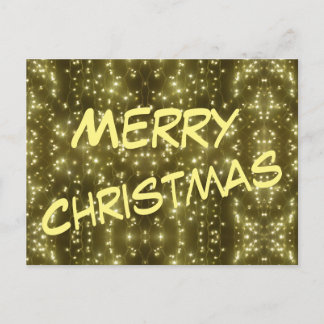 Sparkling Golden Lights Christmas Postcard