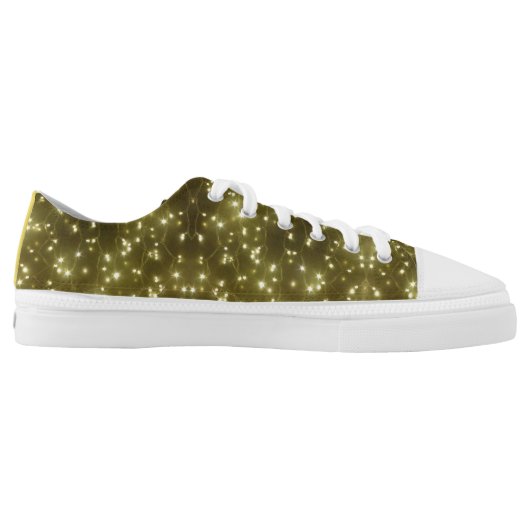 Sparkling Golden Lights Low Top Shoes (Left Shoe Inside)