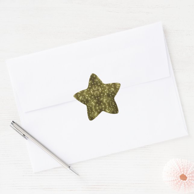 Sparkling Golden Lights Star Stickers (Envelope)