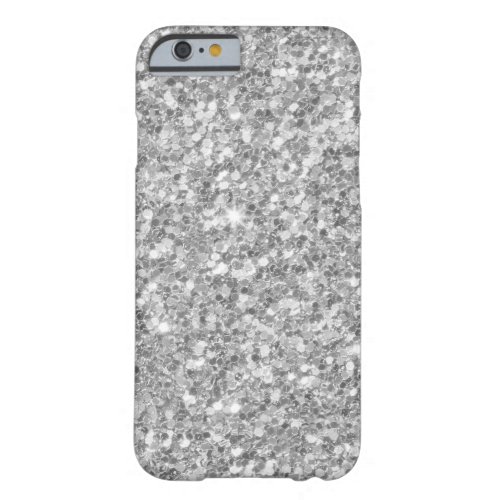 Sparkling Gray And White Glitter Barely There iPhone 6 Case