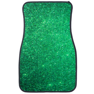 Sparkling Green Glitter Ombre Colorful Bright Cute Car Floor Mat