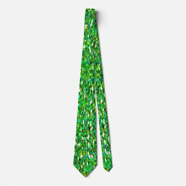 Sparkling Green Holiday Bling Neck Tie (Front)