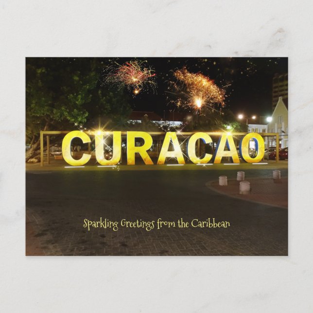 Sparkling Greetings from Curaçao Postcard (Front)