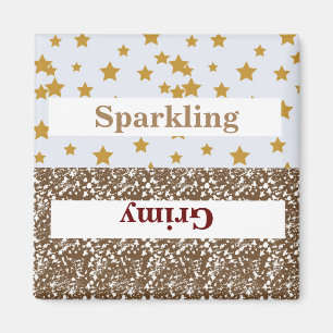 sparkling/grimy splatter/stars2 Inch Square Magnet