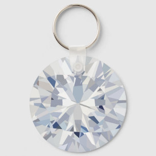 Sparkling Hand-Drawn White Sapphire Metal Keychain