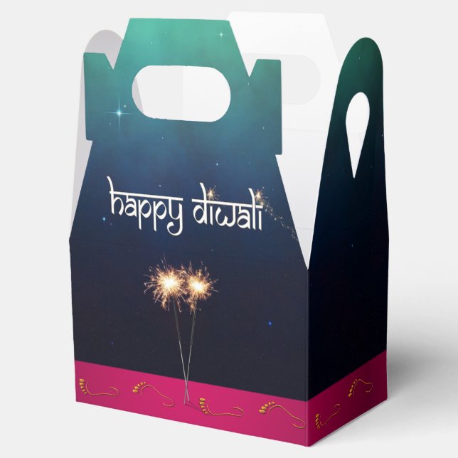 Sparkling Happy Diwali - Favor Box Gable (Opened)