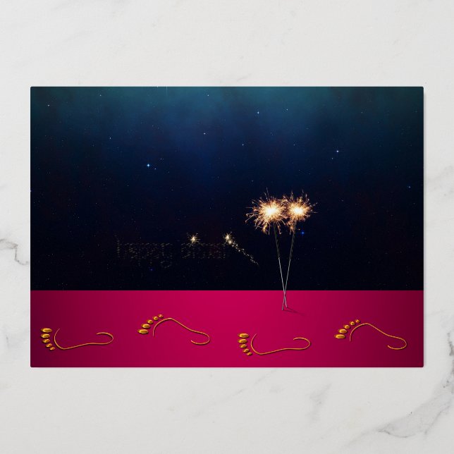 Sparkling Happy Diwali Foil Holiday Card (Front)